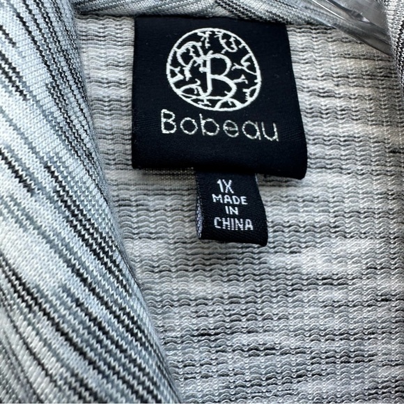 Bobeau Lightweight Heather Gray Long Sleeve Sweater Wrap Cape, 1X - Picture 7 of 7